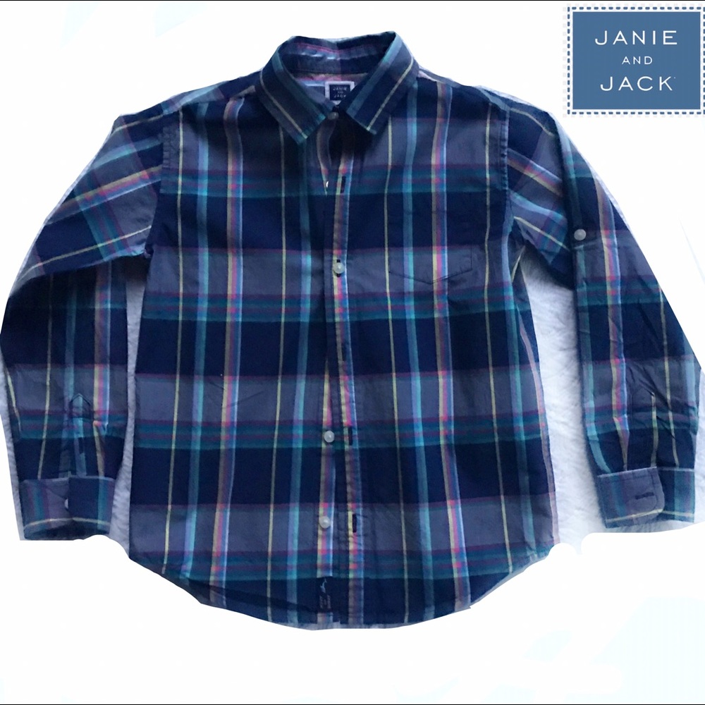 Janie and Jack Plaid Button Down Sz. 6